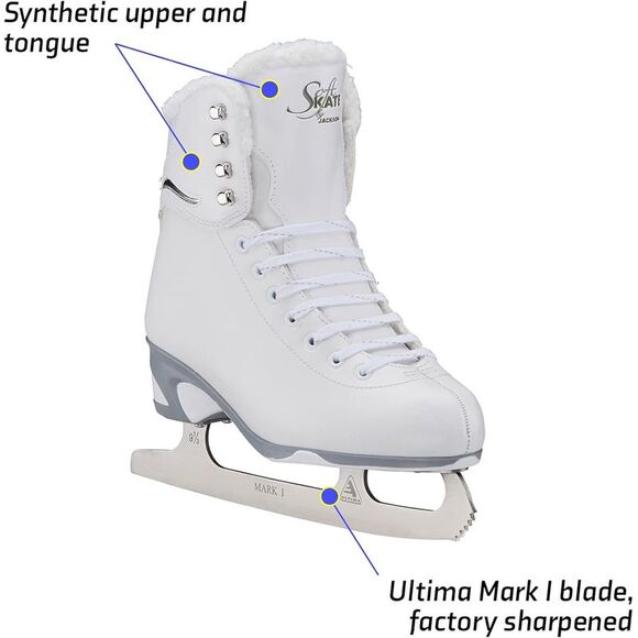 Jackson Ultima Softec Sport Women's Hockey Skate, White/Fleece - Size 8 Women's - Picture 2 of 4